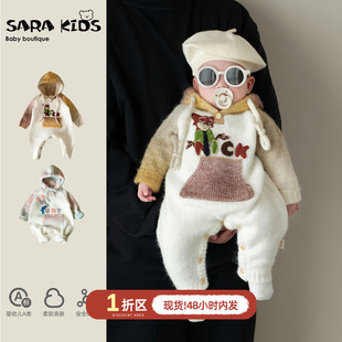 新生婴幼儿衣服春季新款超萌可爱宝宝连体衣春装婴童毛衣哈衣爬服