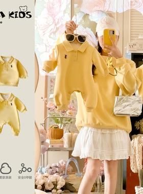 sarakids秋冬亲子装一家三口母子女装高级不一样的小月龄宝宝衣服