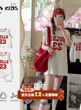 2025新款时髦亲子装夏季sarakids宝宝衣服一家三口休闲母女母子装