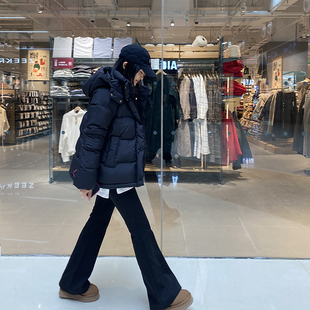 LULUZHANG 五格基础百搭经典连帽短款小个子鸭绒保暖羽绒服外套女