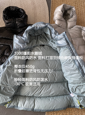 LULUZHANG5000gt轻量1000蓬拒水鹅绒登山通勤户外保暖外套男女款