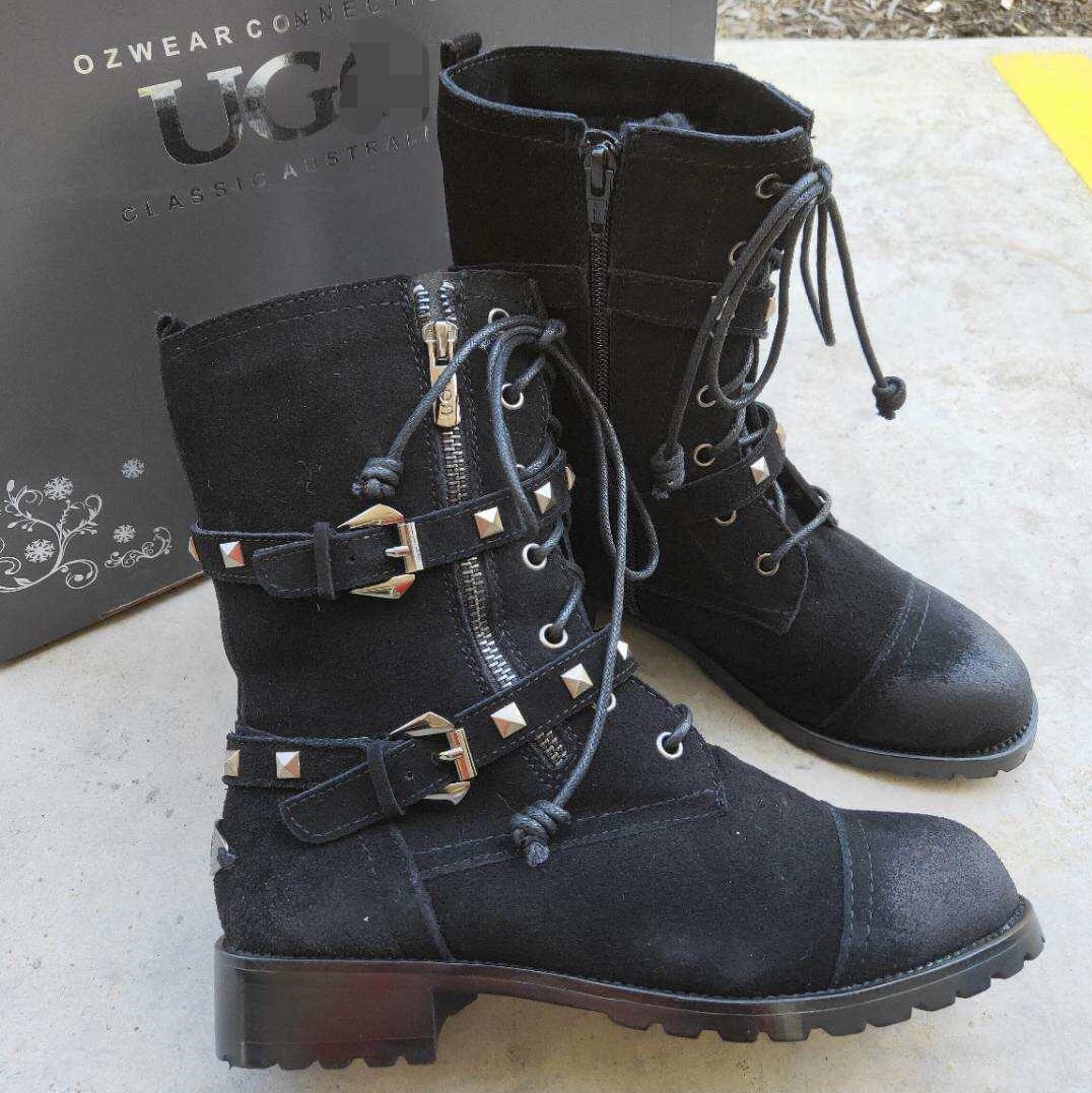 ozwear澳洲铆钉羊毛中筒雪地靴