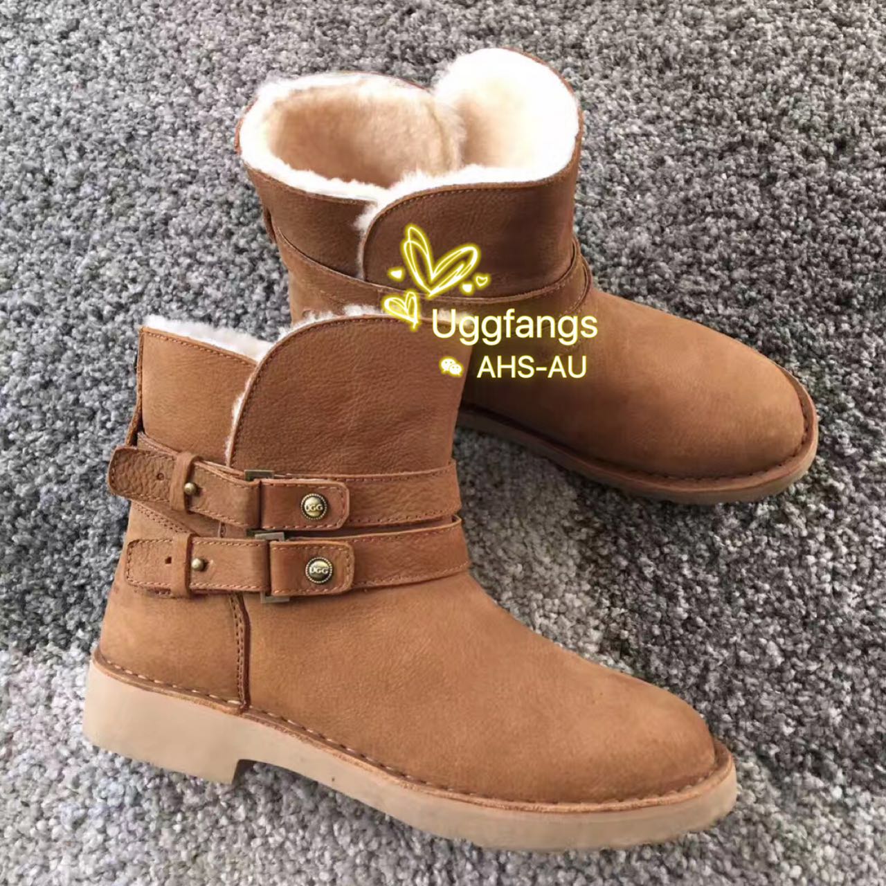 ozwear澳洲皮带扣羊毛短靴特价