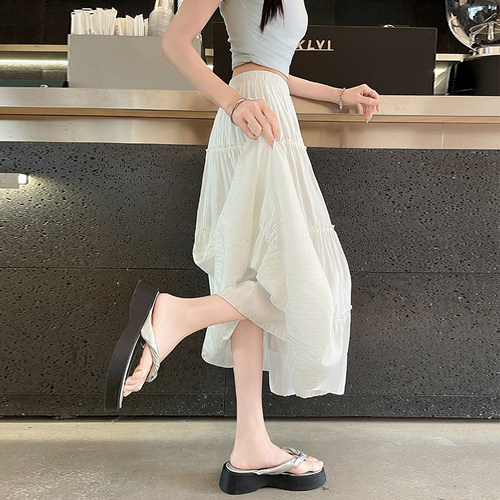 高腰小个子a字法式韩系夏天裙子