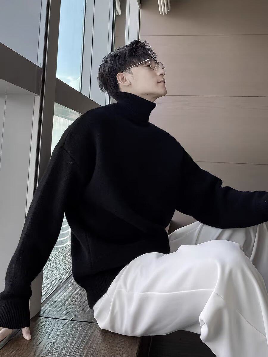 痞帅高领毛衣男韩版潮流个性宽松慵懒bf风休闲针织衫冬季保暖内搭