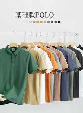 PO.LO衫男短袖T恤2025夏季潮牌纯色翻领透气冰丝网眼半袖男士上衣
