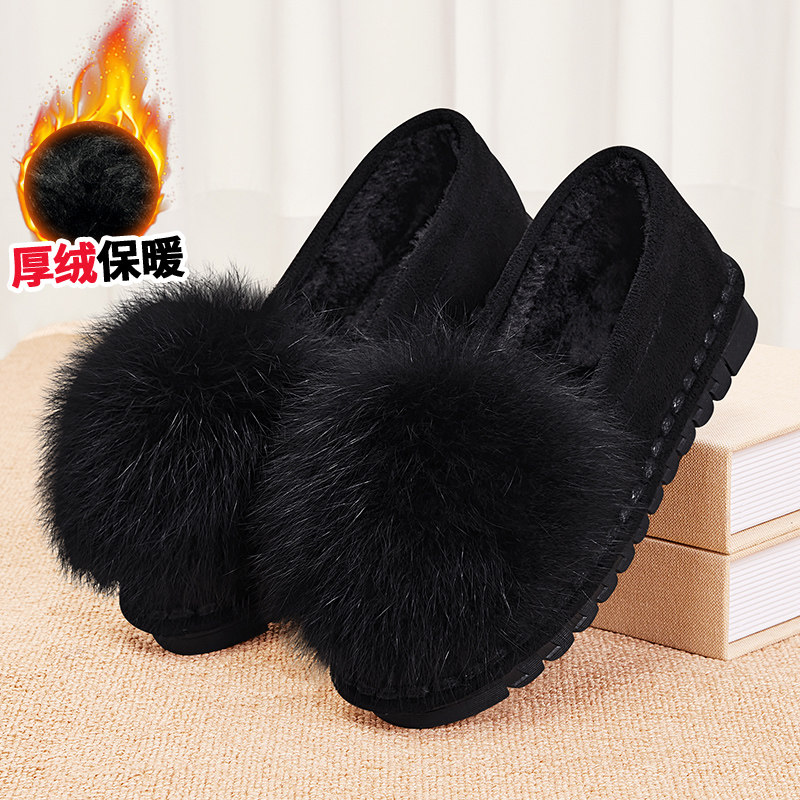 豆豆鞋女冬加绒新款冬季老北京布鞋毛毛鞋外穿一脚蹬秋冬时尚棉鞋,女鞋,棉鞋,淘宝优惠券,粉丝福利购,淘宝优惠卷