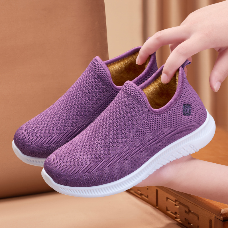 加绒保暖老北京布鞋女软底防滑