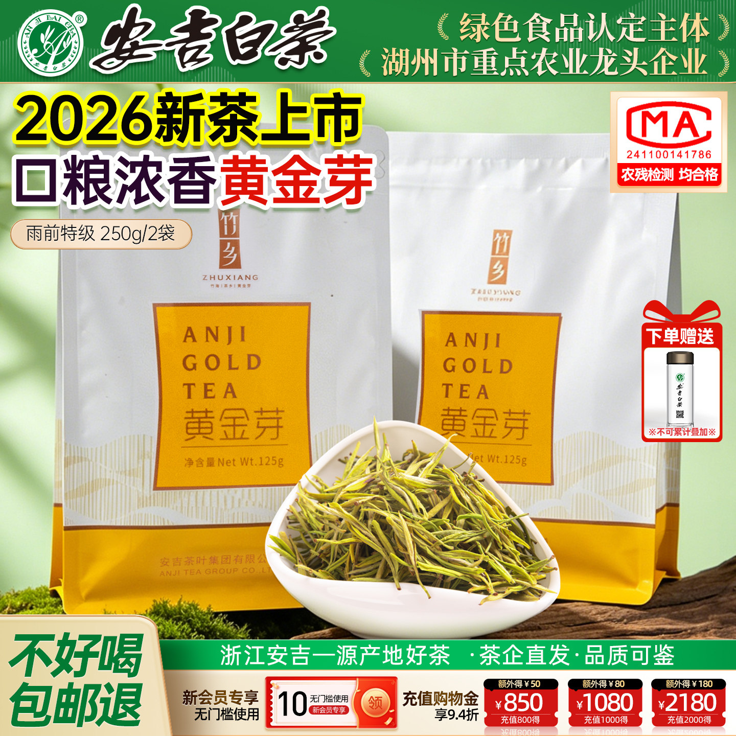 【支持试喝】特级黄金芽新茶250g图片