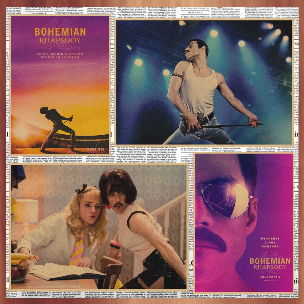 英国同性摇滚音乐电影波西米亚狂想曲复古牛皮纸海报装饰墙画332