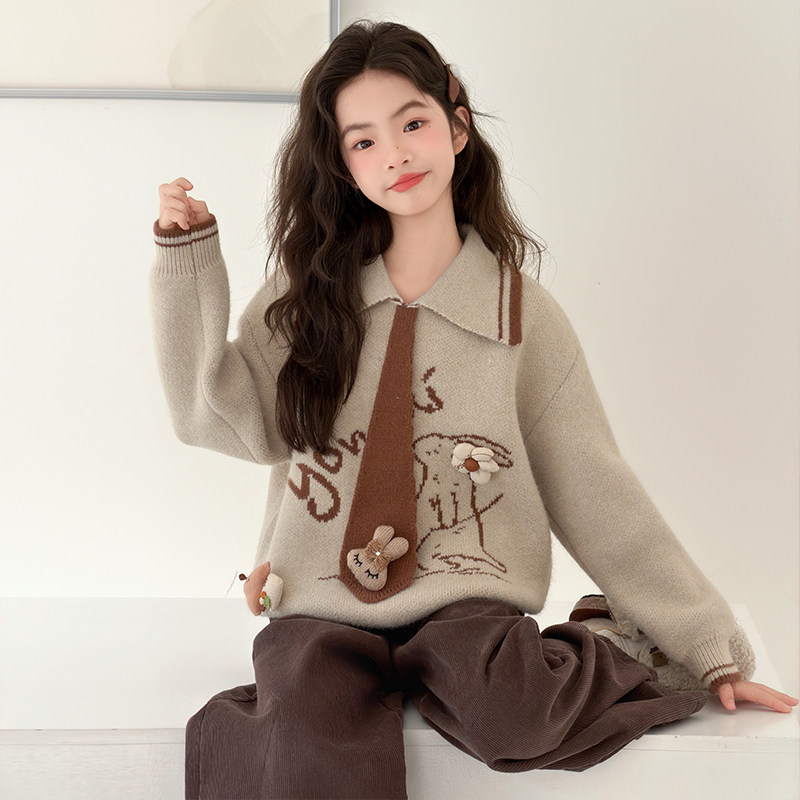 女童毛衣儿童毛线衣女款冬季加厚2026新款打底衫大童超好看针织衫