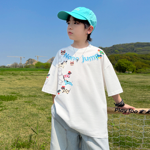 2026新款夏季儿童短袖t恤男童夏装酷帅炸街薄款半袖上衣男孩衣服