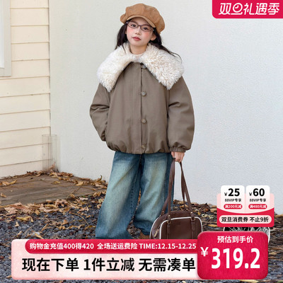 贝田女童冬季加厚保暖羽绒服