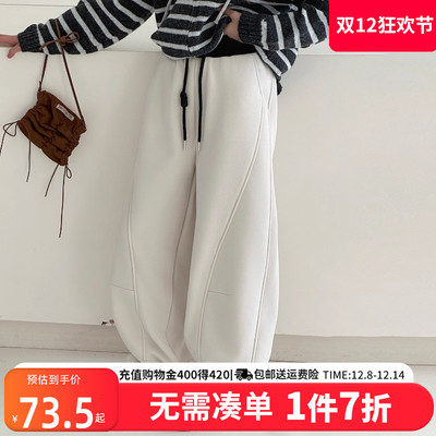 贝田女童冬季加绒加厚休闲运动裤