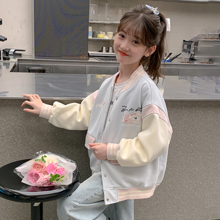 贝田女童外套秋季2025新款儿童棒球服春秋款洋气运动秋天女孩上衣
