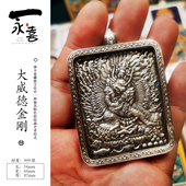 热贡手绘唐卡吊坠壳子C银足银壳银盒铜镀金外壳