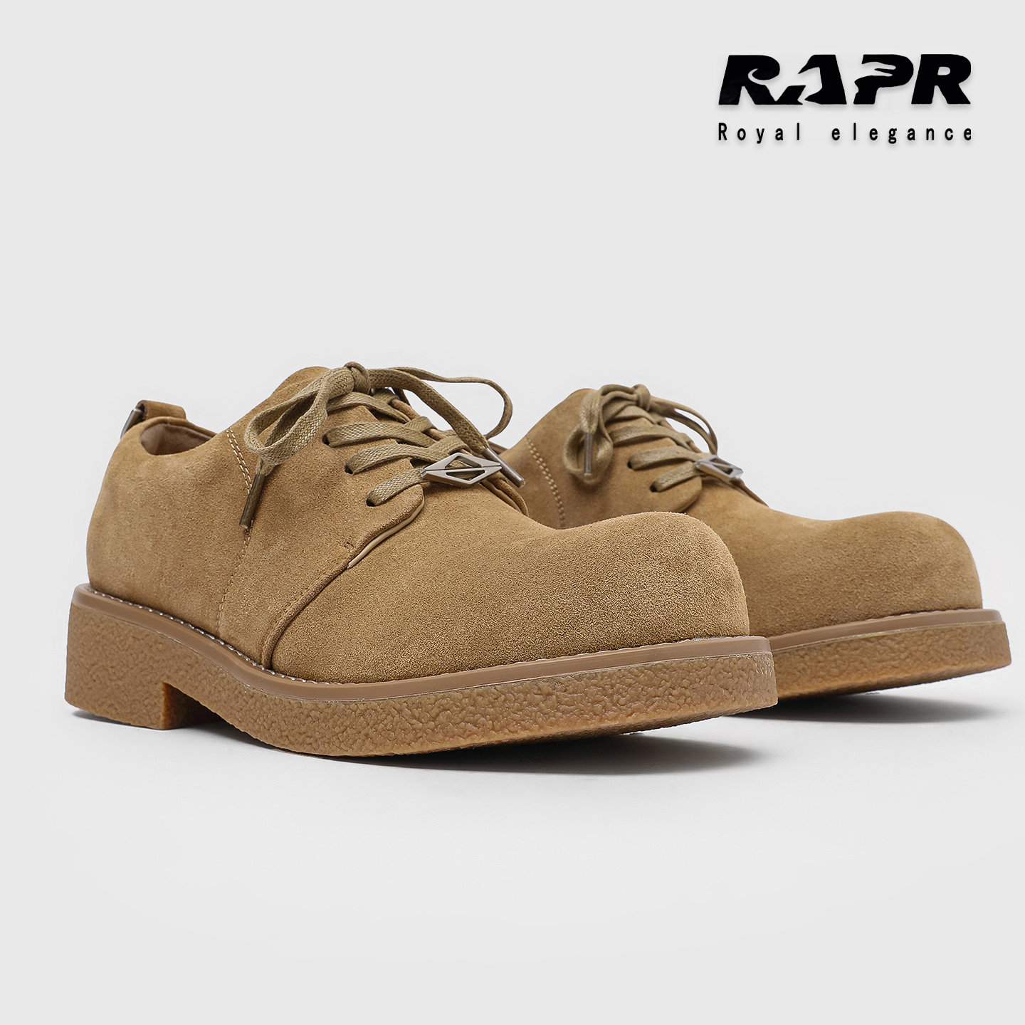 RAPRcleanfit米奇德比鞋男款低帮工装鞋厚底增高复古大黄靴大头鞋