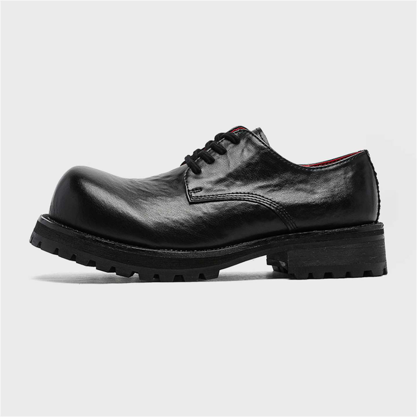 RAPR大头鞋质感升级厚底增高未来德比鞋圆头休闲皮鞋通勤百搭男鞋