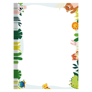 彩色a4打印纸学校幼儿园复印纸带有卡通图案边框的影印纸小学生空白手写混色彩纸可爱儿童手工折纸包装纸加厚