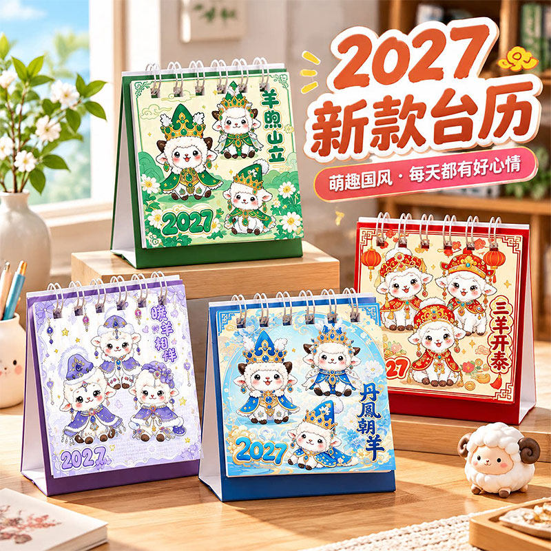 复古国风2027羊年迷你台历小日历图片