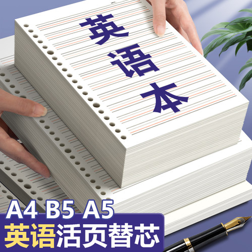 英语活页本替芯b5高初中生专用A4