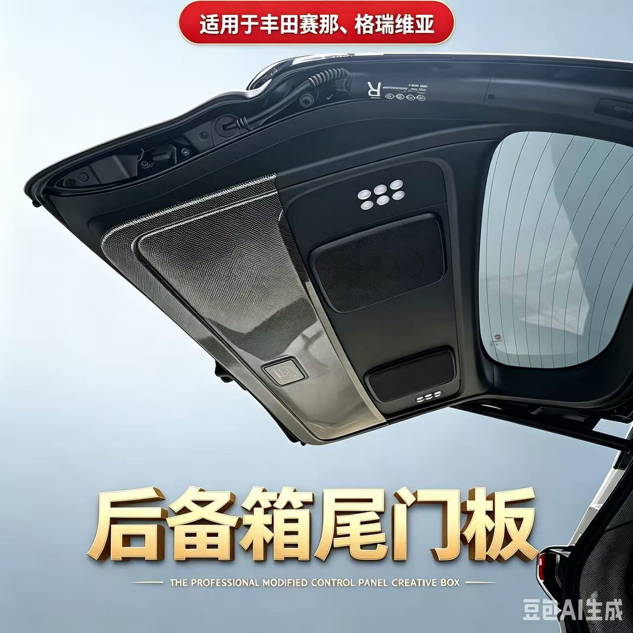 专用于赛那尾门板装饰格瑞维亚后备箱门板尾箱车门保护防踢板内饰