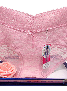 正品彩田内裤花仙子PE2759中腰网纱蕾丝边银离子性感透气速干三角