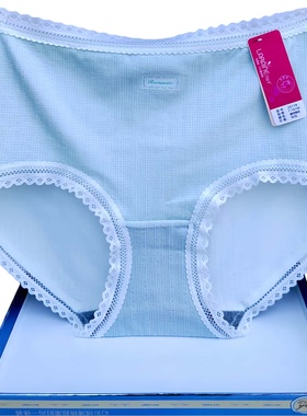 彩田花仙子内裤女士25119蕾丝边印花高腰25176包臀石墨烯莫代尔棉