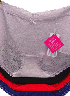 花仙子内裤女士中腰20899高腰20901网纱蕾丝边性感透明新品棉裆