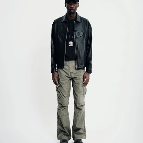 现货授权PIET x OAKLEY LEATHER JACKET做旧压花皮革夹克25FW