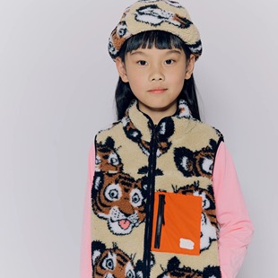 SOULGOODS 灵魂虎官方大童满虎头摇粒绒儿童马甲新品25FW