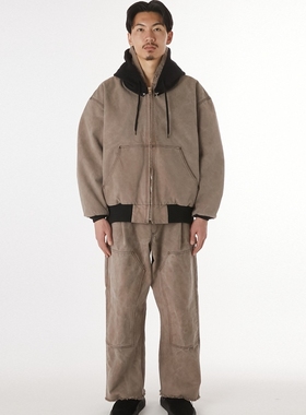 现货N.HOOLYWOOD HOODIE BLOUSON复古宽松工装可拆卸连帽夹克25FW