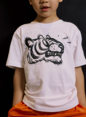 SOULGOODS 素描虎头印花短袖T恤（大童）