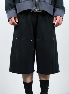 现货授权JIEDA 3/4DOUBLE KNEE SWEAT PANTS宽松休闲运动短裤26SS