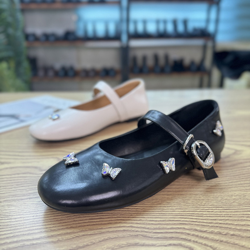 爆款平底玛丽珍浅口女单鞋2025春季新款真皮圆头女鞋仙女风小皮鞋,女鞋,浅口单鞋,淘宝优惠券,粉丝福利购,淘宝优惠卷