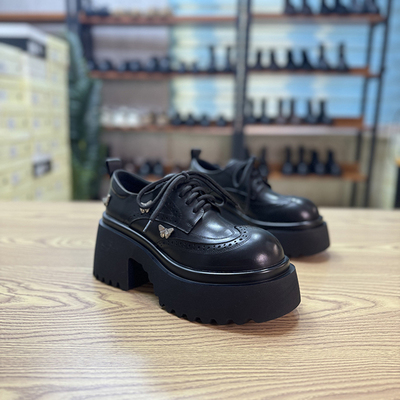 小个子增高女鞋复古小皮鞋