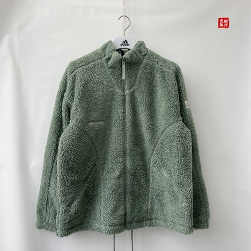 阿迪达斯休闲男立领仿羊羔绒外套