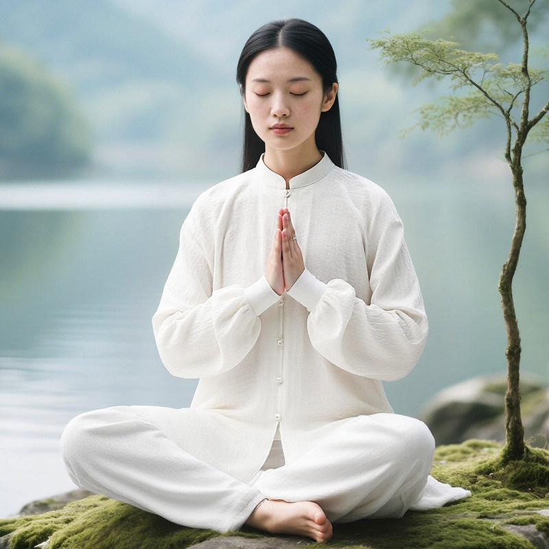 太极服女款新款2026高端棉麻亚麻春秋冬麻棉太极拳练功服男八段锦