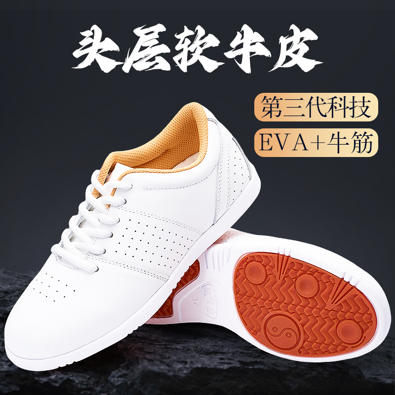 2025新款專業太極鞋女真皮牛筋底