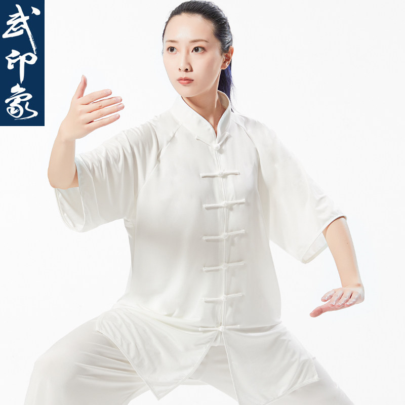 太极服女八段锦短袖牛奶丝太极拳练功服新款高端表演太极服武印象