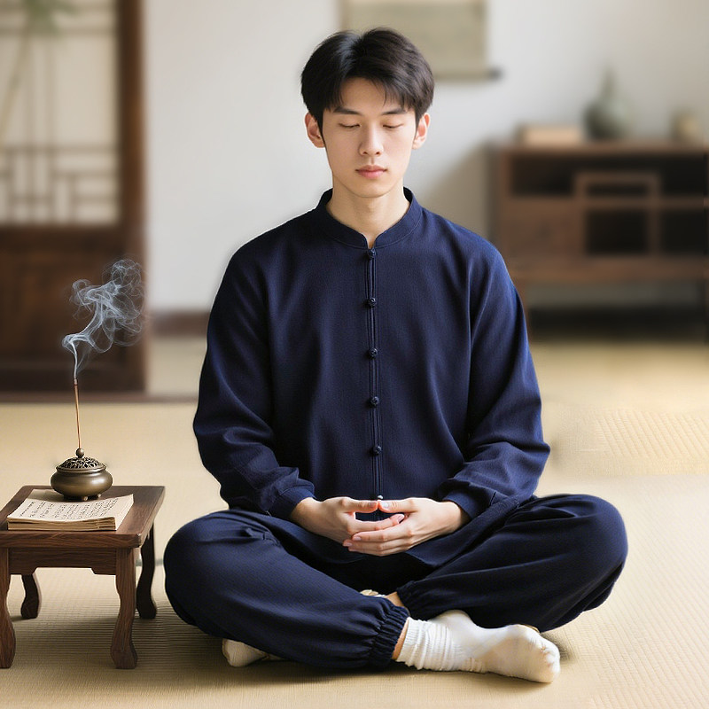 太极服女款新款2026高端棉麻亚麻春秋冬麻棉太极拳练功服男八段锦