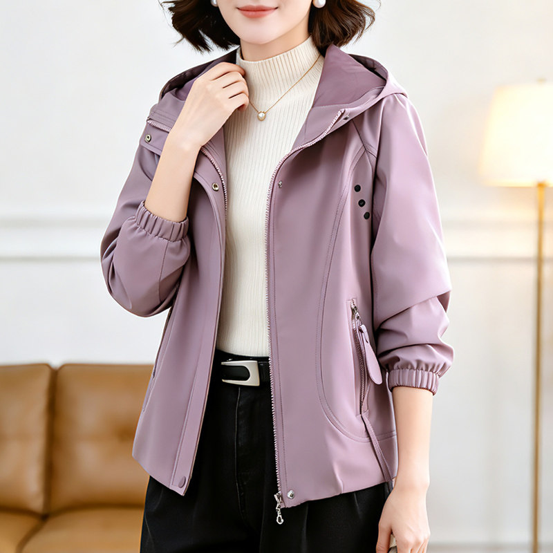 妈妈春装外套女士2026新款春秋季中老年宽松洋气风衣休闲夹克上衣