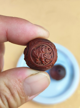 雷击枣木四神兽佛珠钥匙扣复古文艺平安招财实木随身挂饰木雕圆珠