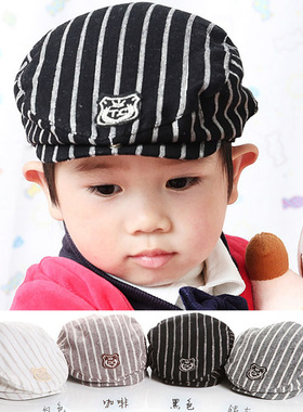 儿童贝雷帽春秋冬婴儿百天周岁绅士男宝宝海军机长帽一岁男童帽子