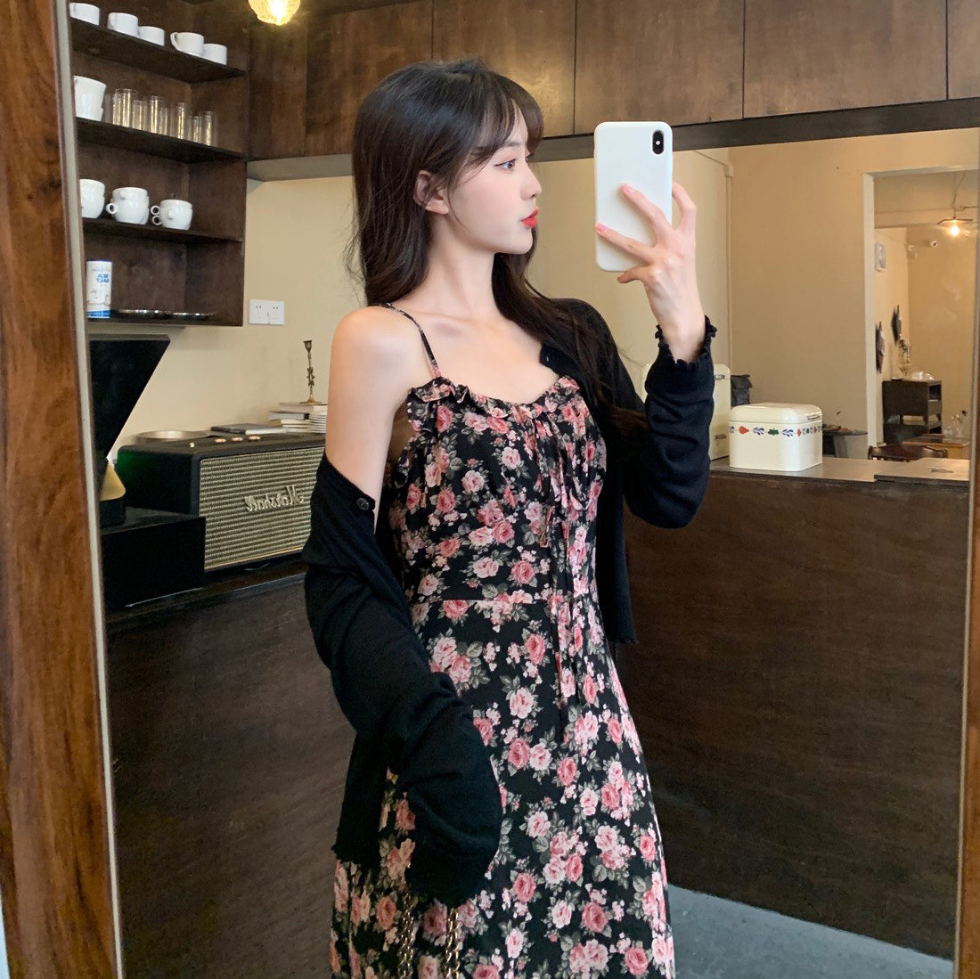 봄과 여름 새로운 대형 세련된 복고풍 꽃 슬링 산후 모유 수유 드레스 뜨거운 엄마 나들이 모유 수유 여름