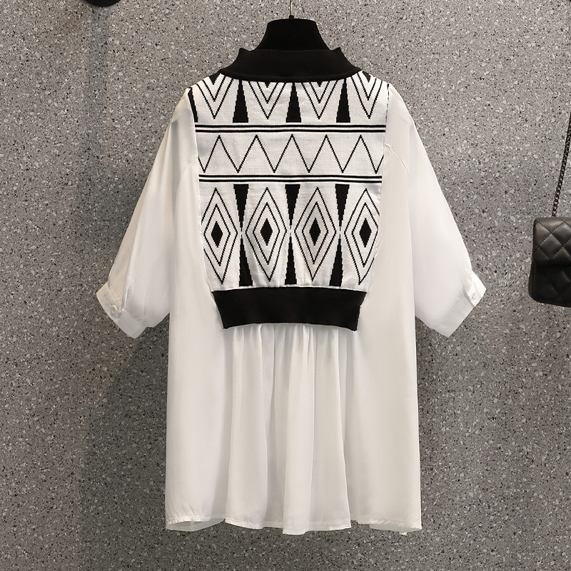 여름 신작 루즈핏 배 커버 슬리밍 산후 모유 수유 셔츠 패셔너블 스플라이싱 핫 엄마 스타일 나들이 수유 탑 여름