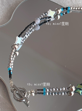 时光缝隙｜原创小众设计高级ins简约复古捷克珠天然石串珠项链