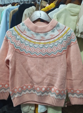 儿童装毛衣女童春秋线衣中大童针织线衣套头时尚休闲保暖上衣