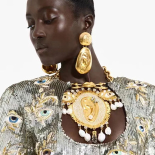 欧美小众个性夸张超现实主义耳朵不对称耳环轻奢时髦高级感耳饰女