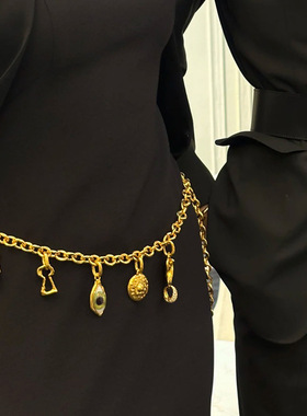 欧美复古轻奢五官系列鼻子眼睛耳朵牙齿多元素腰链时尚高级感项链